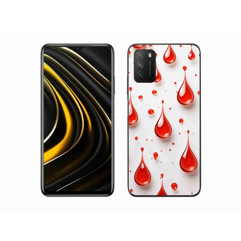 Gélový kryt mmCase na Xiaomi Poco M3 - červené kvapky