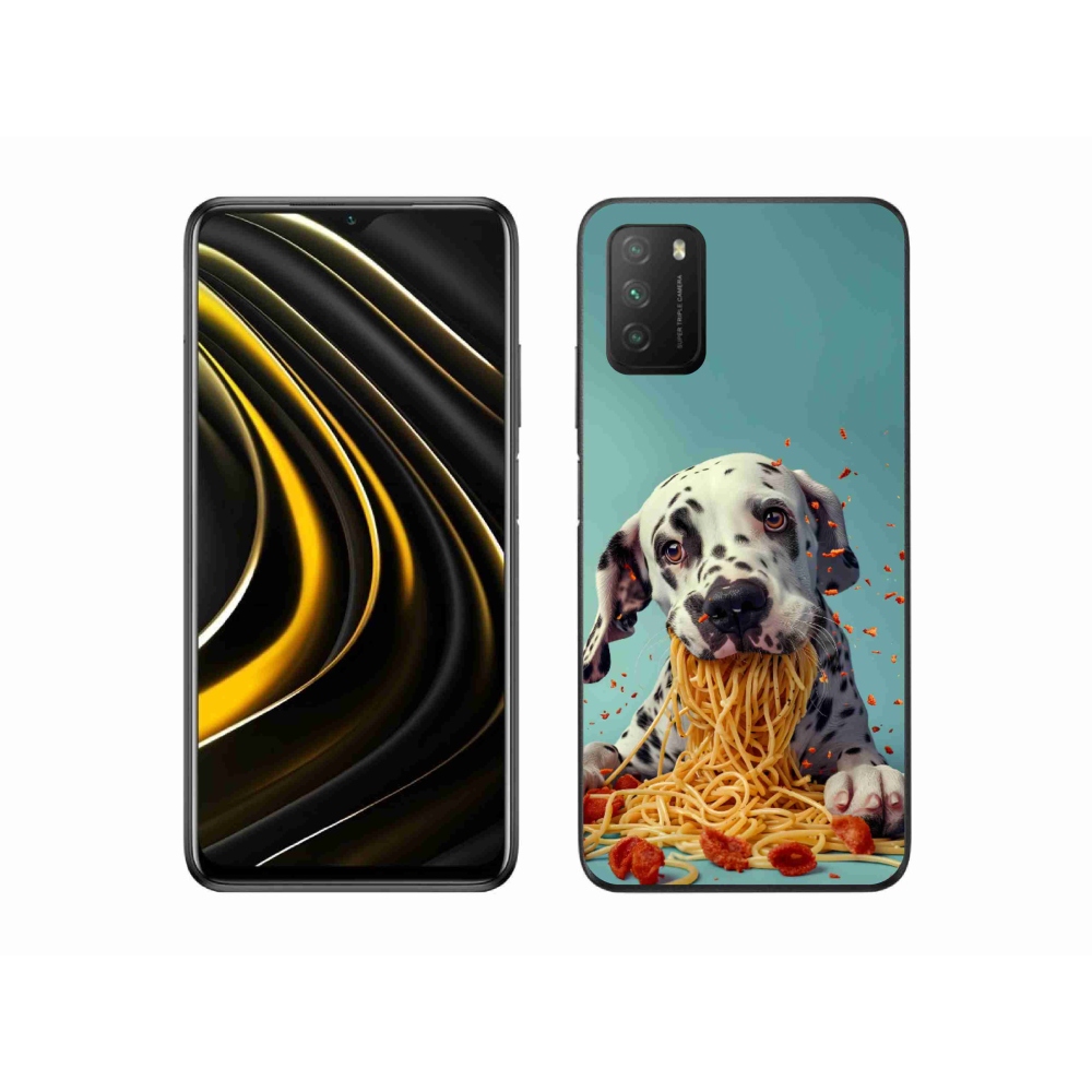 Gélový kryt mmCase na Xiaomi Poco M3 - dalmatín a špagety