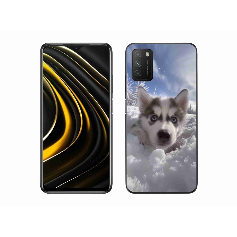Gélový kryt mmCase na Xiaomi Poco M3 - husky v snehu