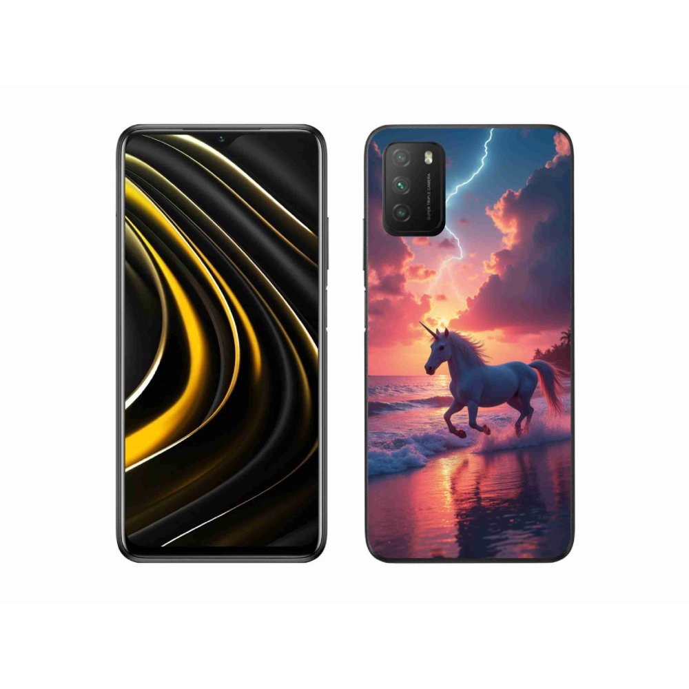Gélový kryt mmCase na Xiaomi Poco M3 - jednorožec na pláži