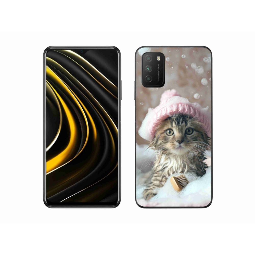 Gélový kryt mmCase na Xiaomi Poco M3 - mačiatko a kúpeľ