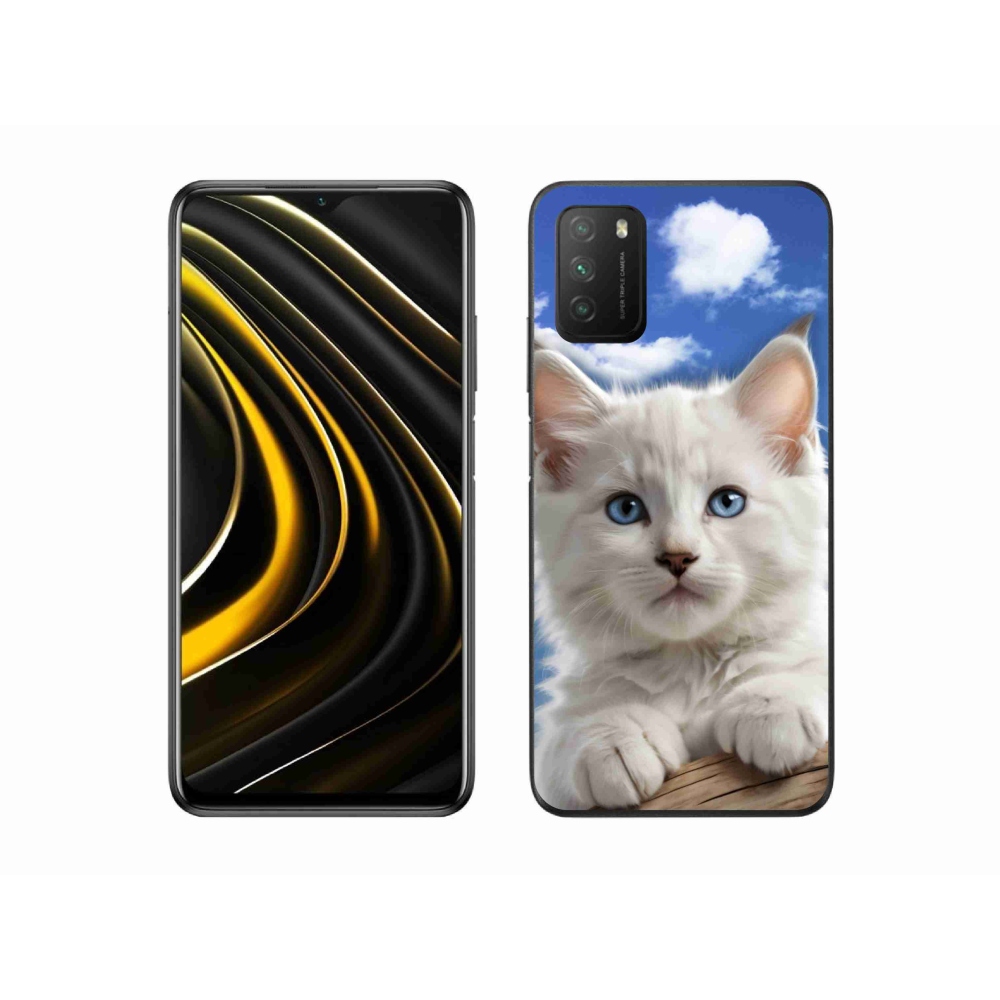 Gélový kryt mmCase na Xiaomi Poco M3 - mačiatko a oblaky
