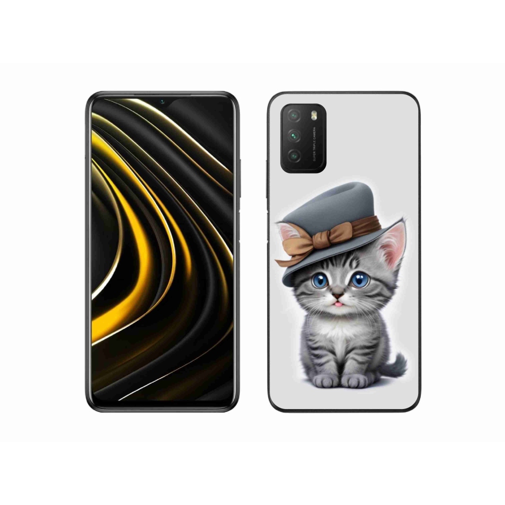 Gélový kryt mmCase na Xiaomi Poco M3 - mačiatko s klobúkom
