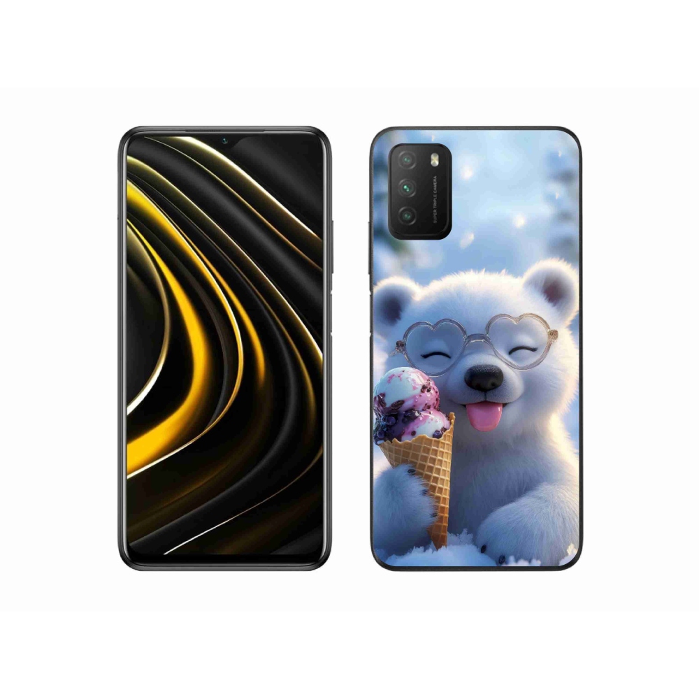 Gélový kryt mmCase na Xiaomi Poco M3 - medvedík so zmrzlinou