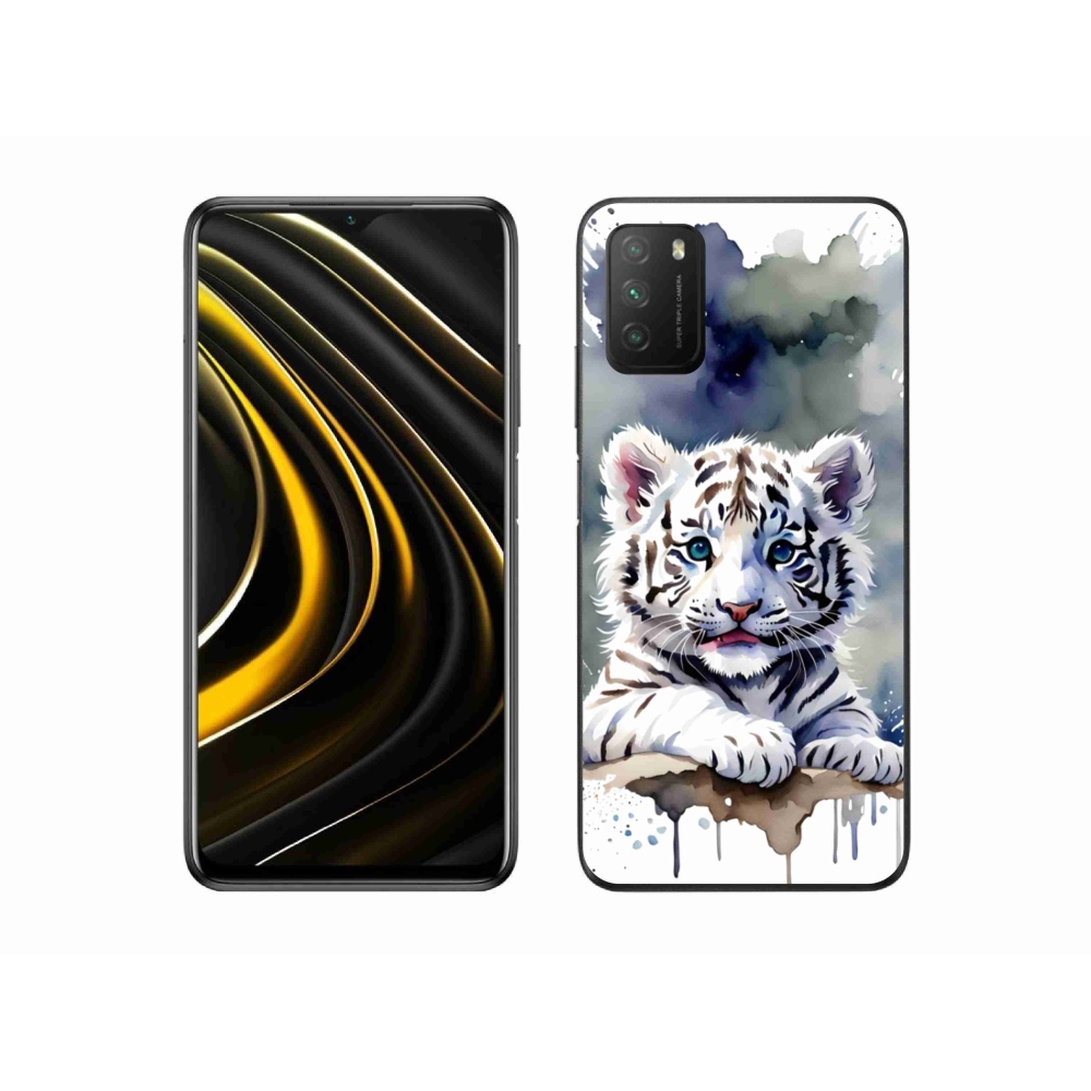 Gélový kryt mmCase na Xiaomi Poco M3 - mláďa bieleho tigra