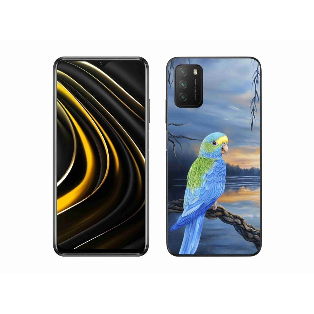 Gélový kryt mmCase na Xiaomi Poco M3 - modrý papagáj