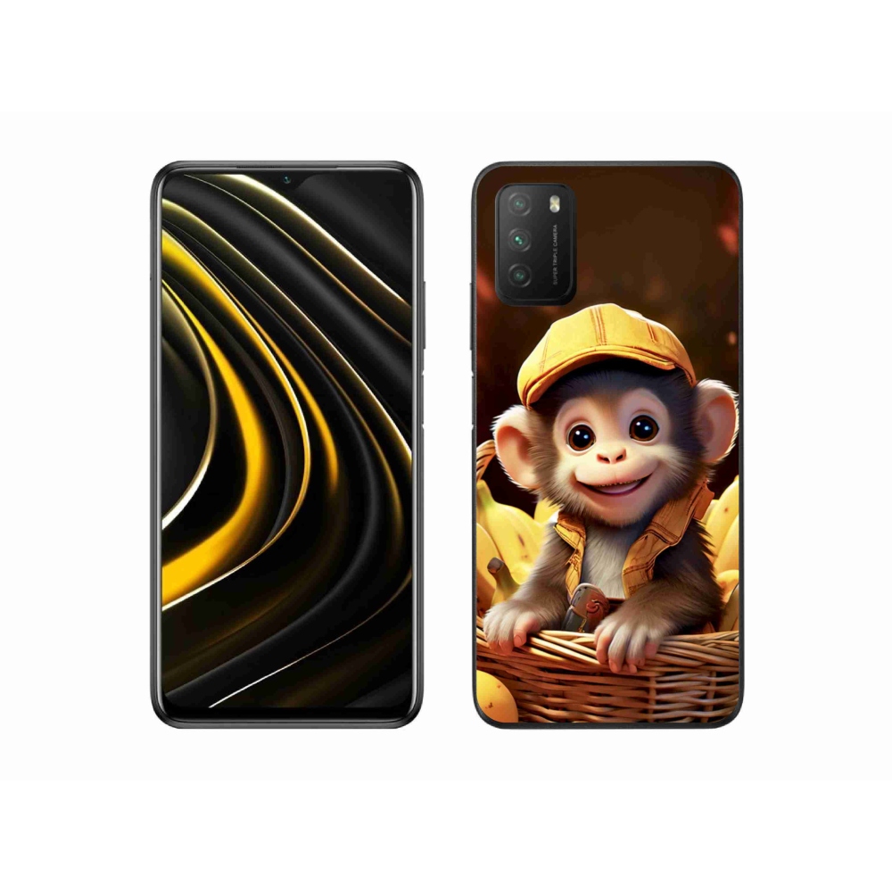 Gélový kryt mmCase na Xiaomi Poco M3 - opice v košíku