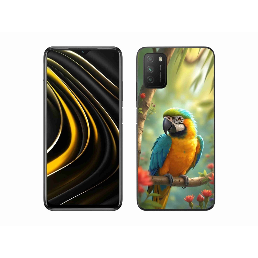 Gélový kryt mmCase na Xiaomi Poco M3 - papagáj ara modrožltá
