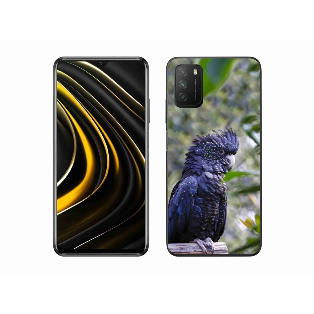 Gélový kryt mmCase na Xiaomi Poco M3 - papagáj kakadu čierny