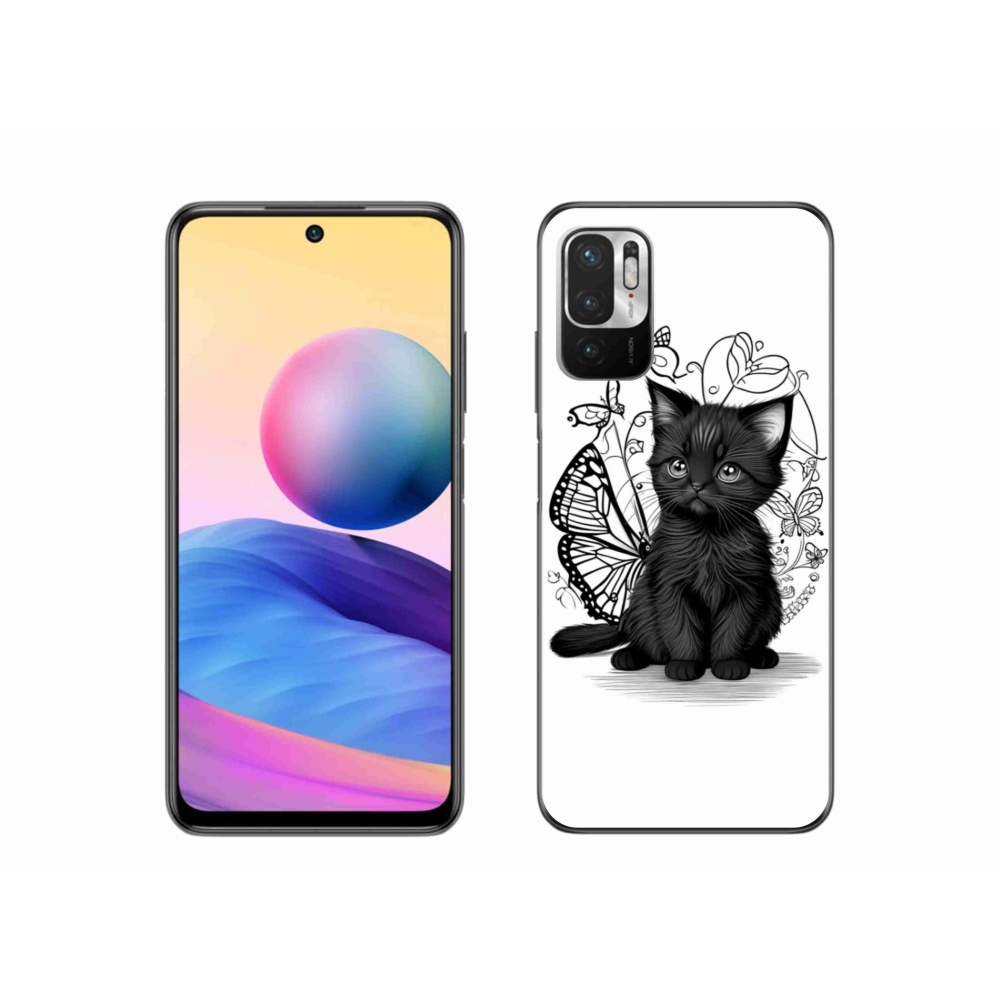 Gélový kryt mmCase na Xiaomi Poco M3 Pro/5G - čierne mačiatko