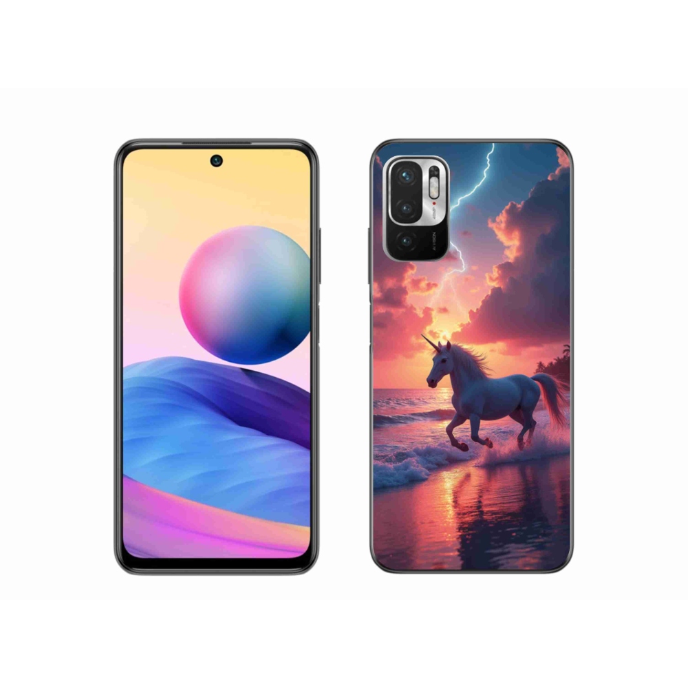 Gélový kryt mmCase na Xiaomi Poco M3 Pro/5G - jednorožec na pláži