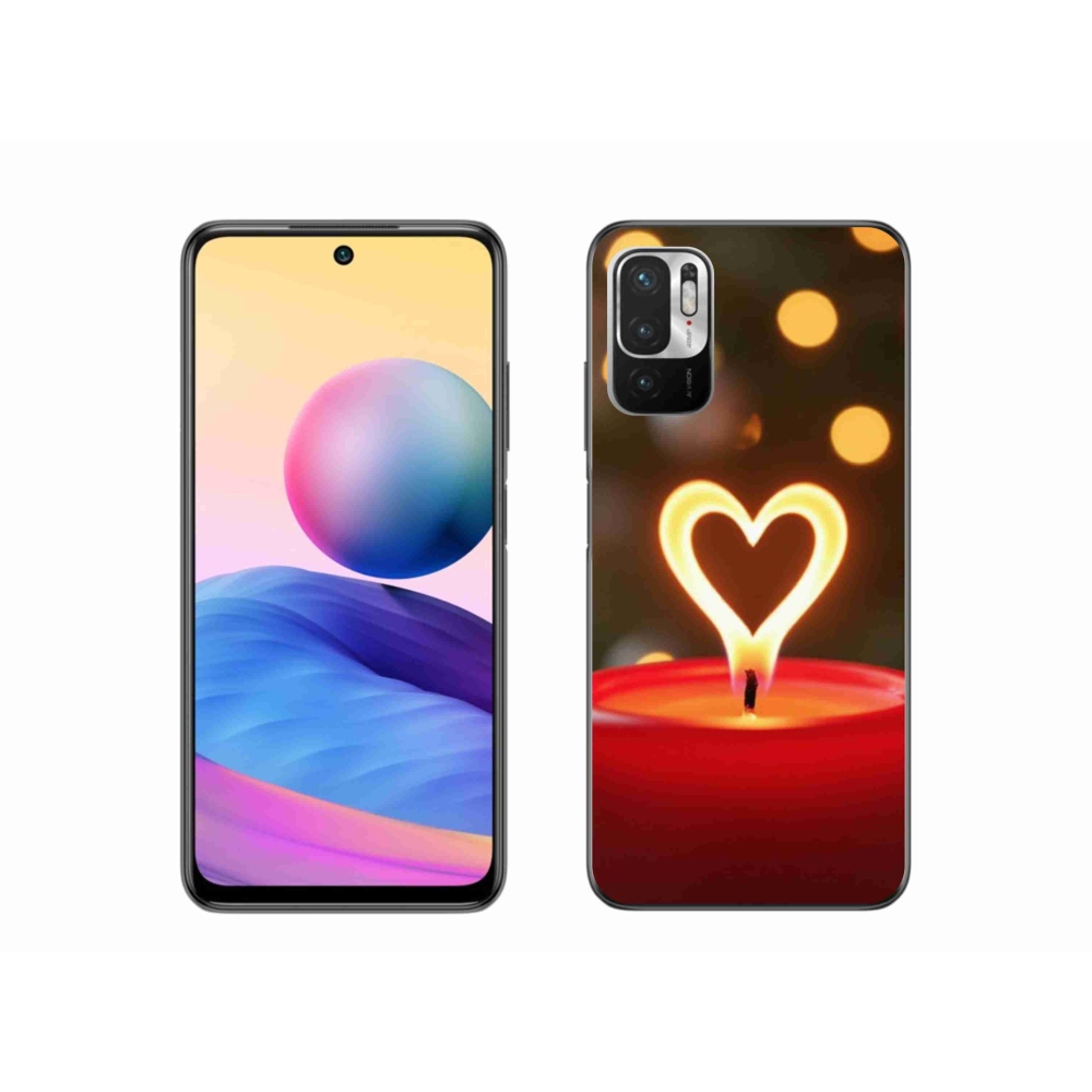 Gélový kryt mmCase na Xiaomi Poco M3 Pro/5G - srdce z plameňa