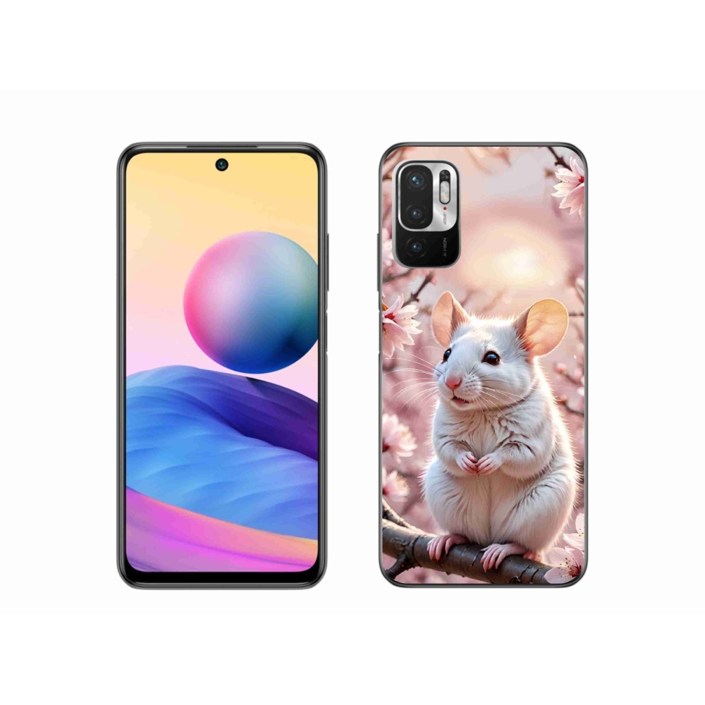Gélový kryt mmCase na Xiaomi Poco M3 Pro - biela myš na vetve