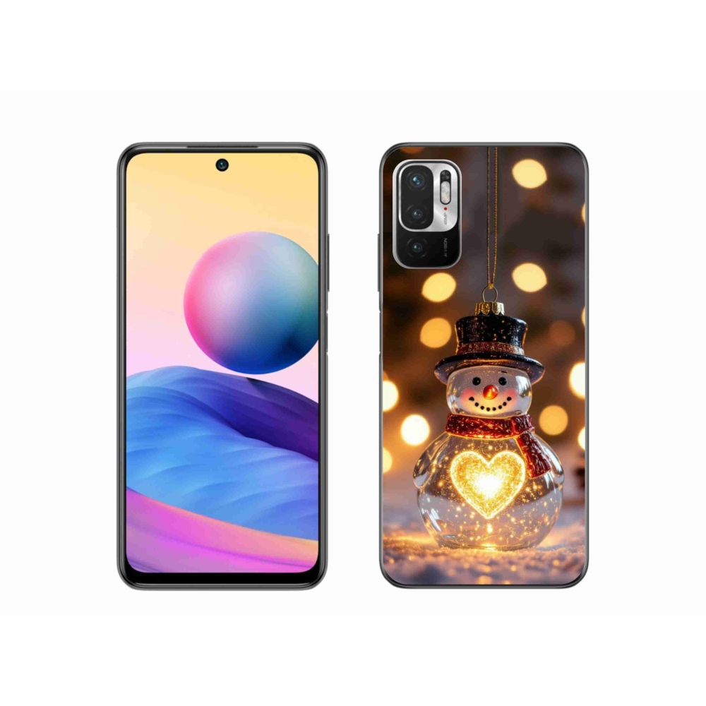 Gélový kryt mmCase na Xiaomi Poco M3 Pro - svietiaci vianočný snehuliak