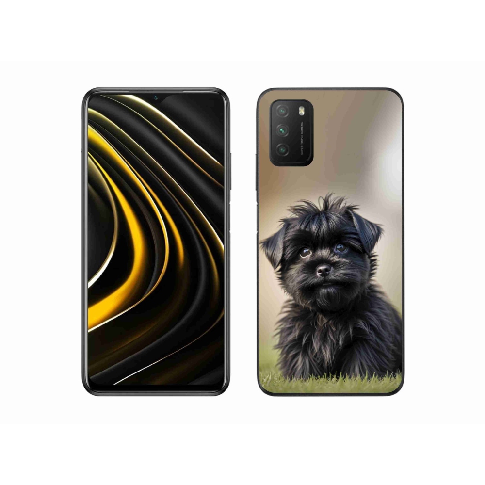 Gélový kryt mmCase na Xiaomi Poco M3 - roztomilý čierny psík