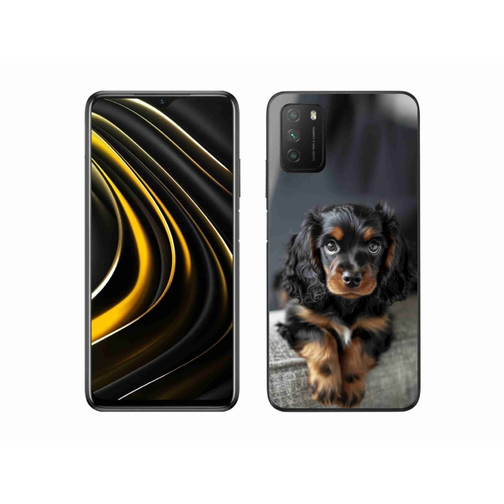 Gélový kryt mmCase na Xiaomi Poco M3 - roztomilý dlhosrstý jazvečík