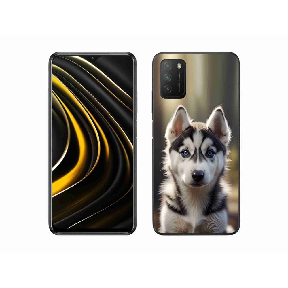 Gélový kryt mmCase na Xiaomi Poco M3 - roztomilý sibírsky husky