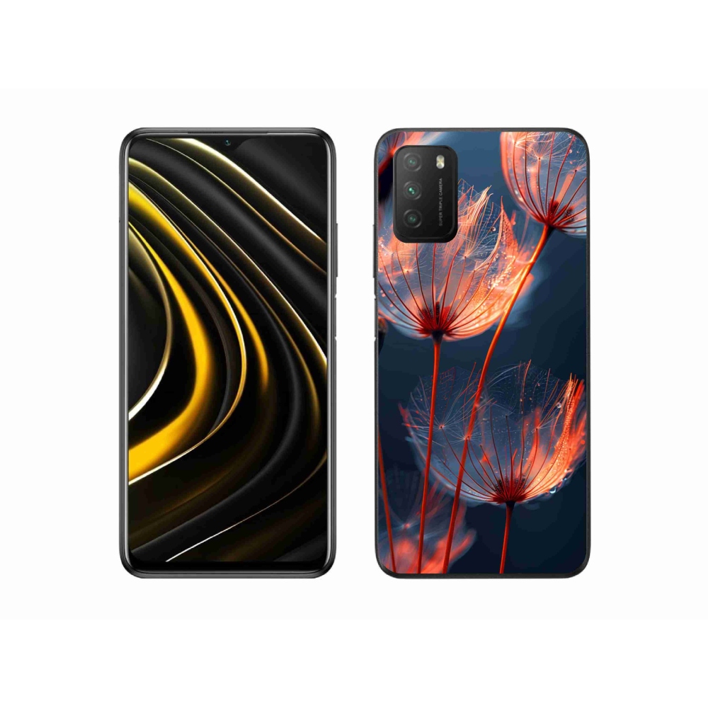 Gélový kryt mmCase na Xiaomi Poco M3 - svetielkujúce páperie