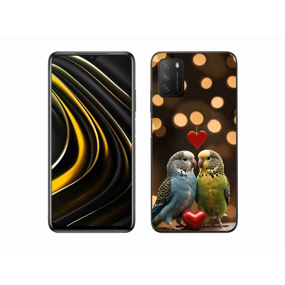 Gélový kryt mmCase na Xiaomi Poco M3 - zamilovaní papagáje