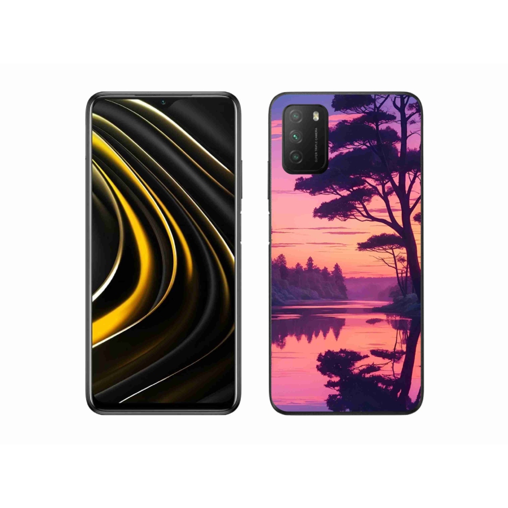 Gélový kryt mmCase na Xiaomi Poco M3 - západ slnka nad jazerom