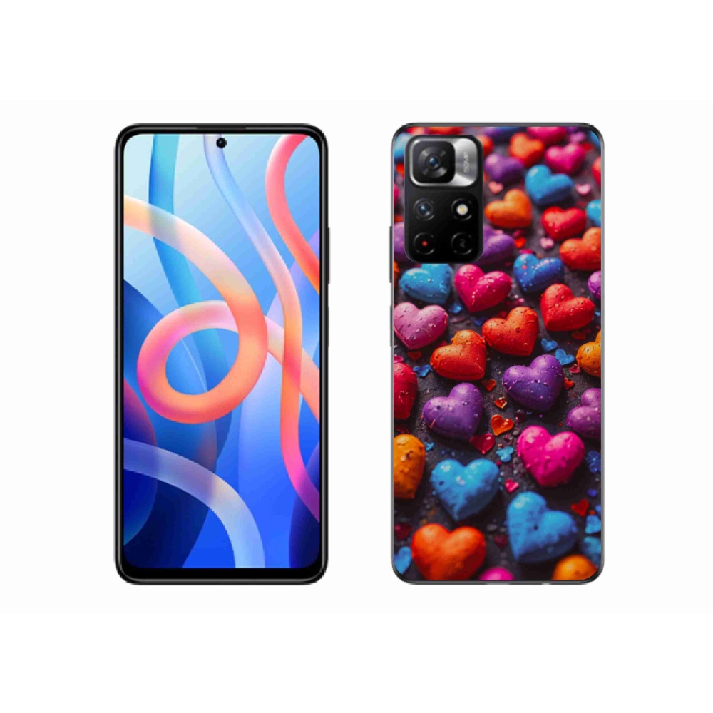 Gélový kryt mmCase na Xiaomi Poco M4 Pro 5G - farebné srdcia