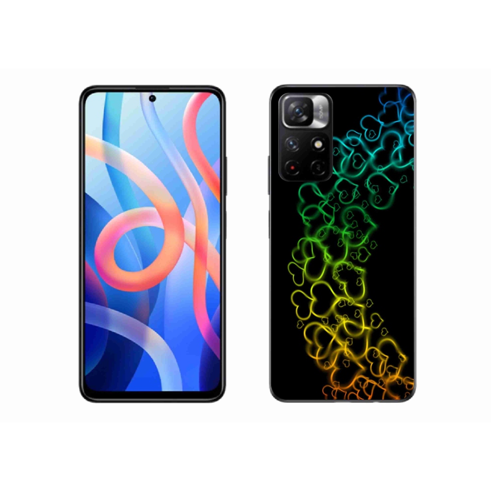 Gélový kryt mmCase na Xiaomi Poco M4 Pro 5G - farebné srdiečka
