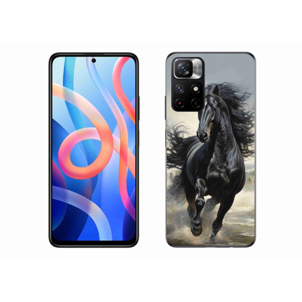 Gélový kryt mmCase na Xiaomi Poco M4 Pro 5G - bežiaci čierny kôň