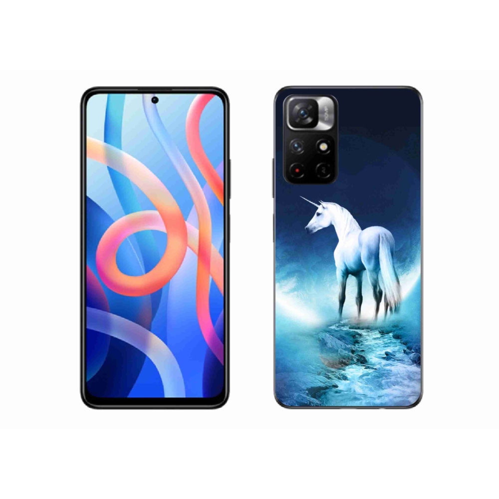 Gélový kryt mmCase na Xiaomi Poco M4 Pro 5G - biely jednorožec