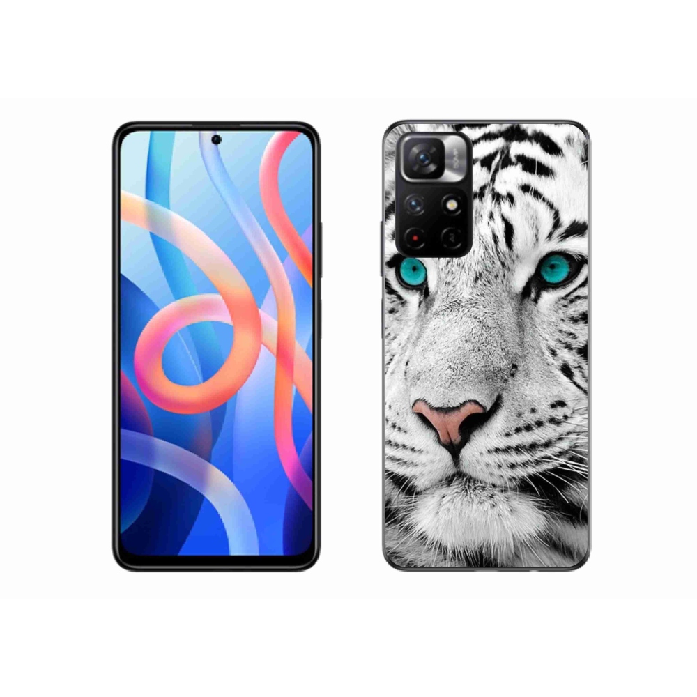 Gélový kryt mmCase na Xiaomi Poco M4 Pro 5G - biely tiger