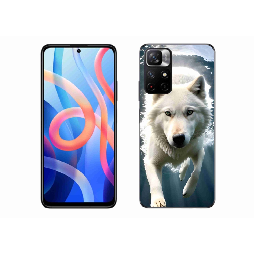 Gélový kryt mmCase na Xiaomi Poco M4 Pro 5G - biely vlk
