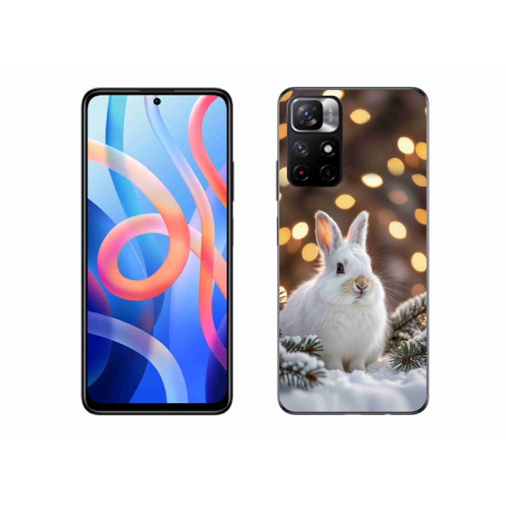 Gélový kryt mmCase na Xiaomi Poco M4 Pro 5G - biely zajac