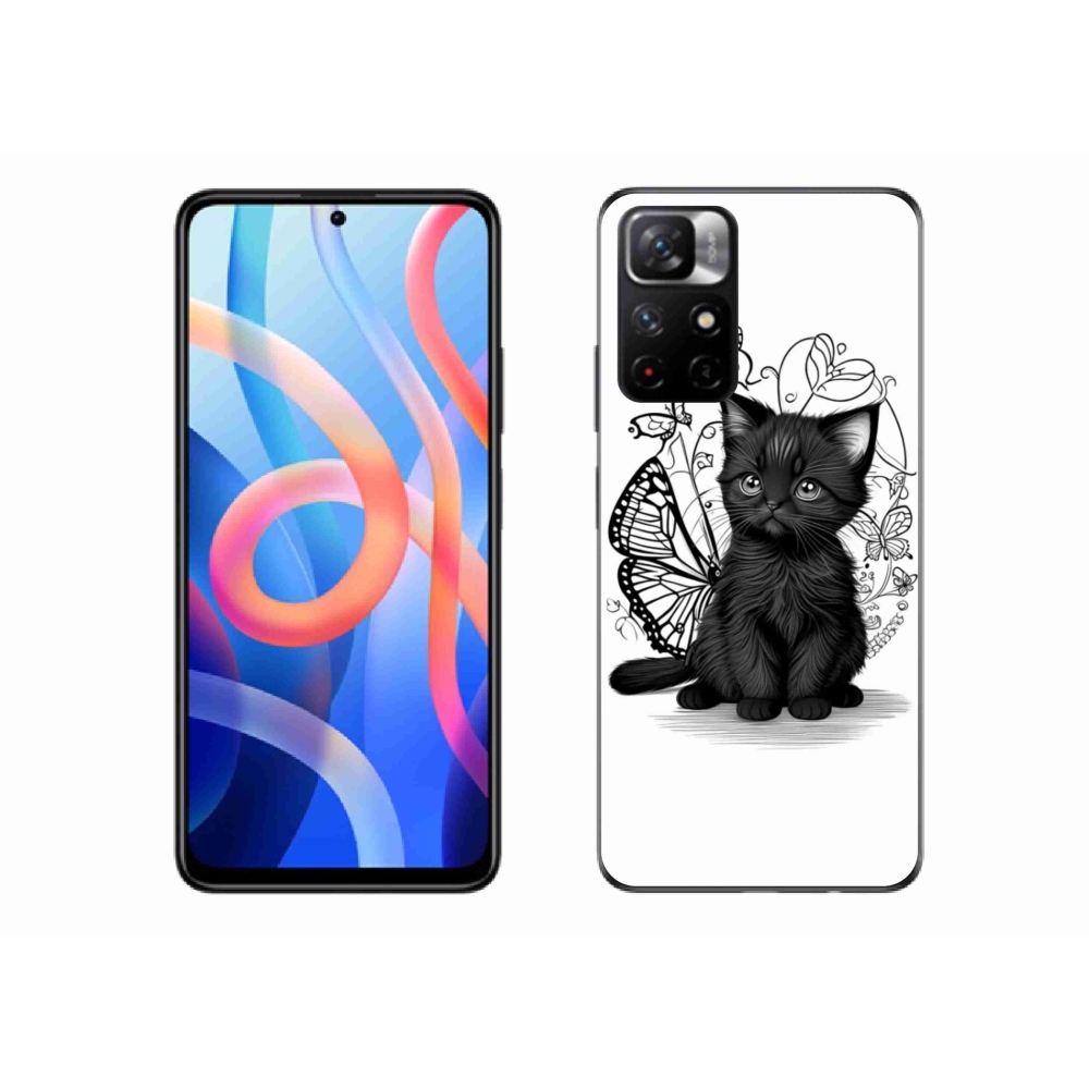 Gélový kryt mmCase na Xiaomi Poco M4 Pro 5G - čierne mačiatko