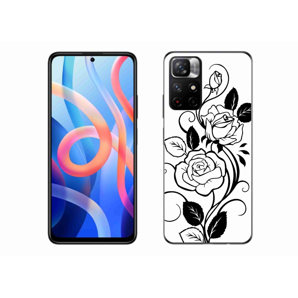 Gélový kryt mmCase na Xiaomi Poco M4 Pro 5G - čiernobiela ruža