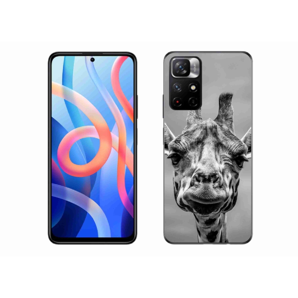 Gélový kryt mmCase na Xiaomi Poco M4 Pro 5G - čiernobiela žirafa