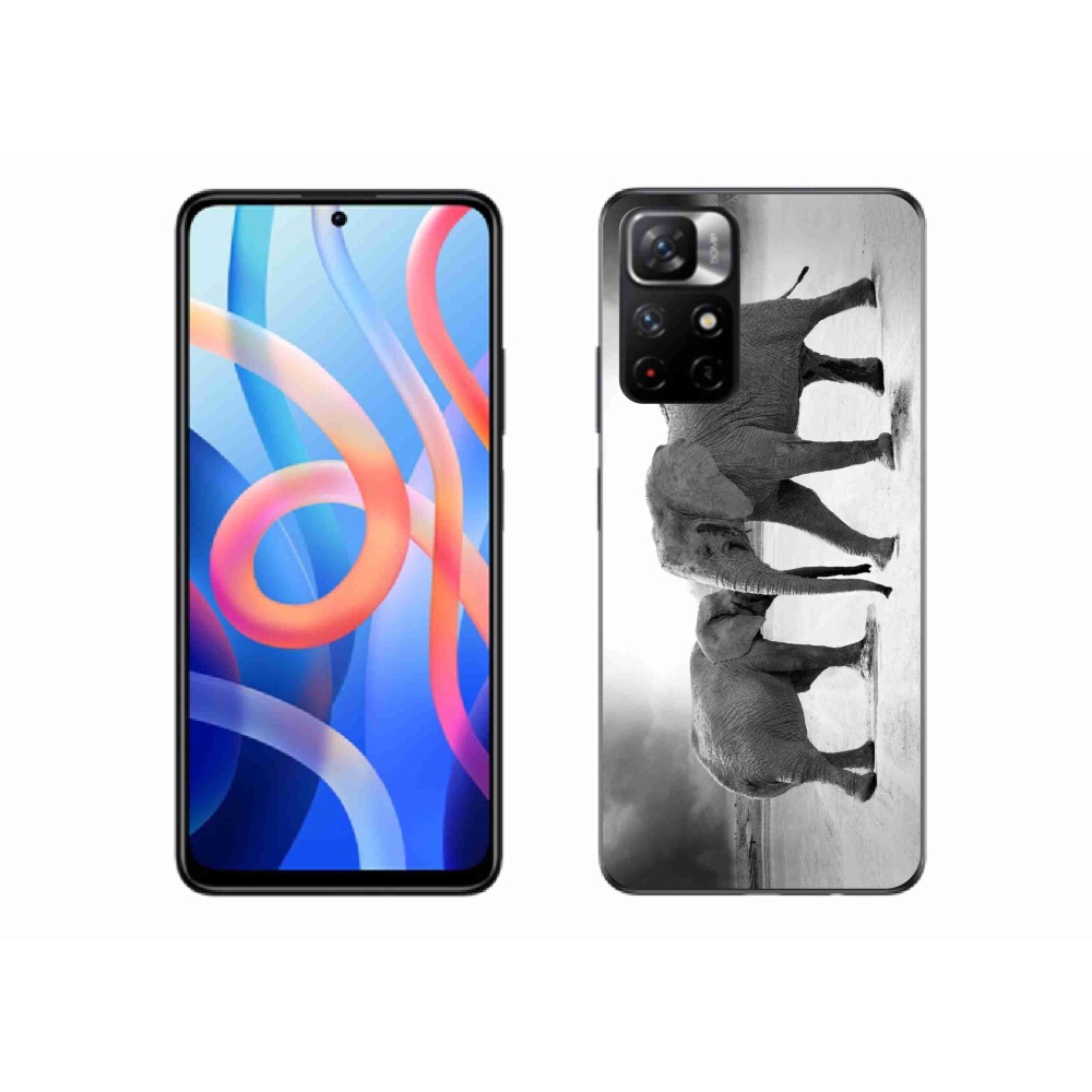 Gélový kryt mmCase na Xiaomi Poco M4 Pro 5G - čiernobieli slony