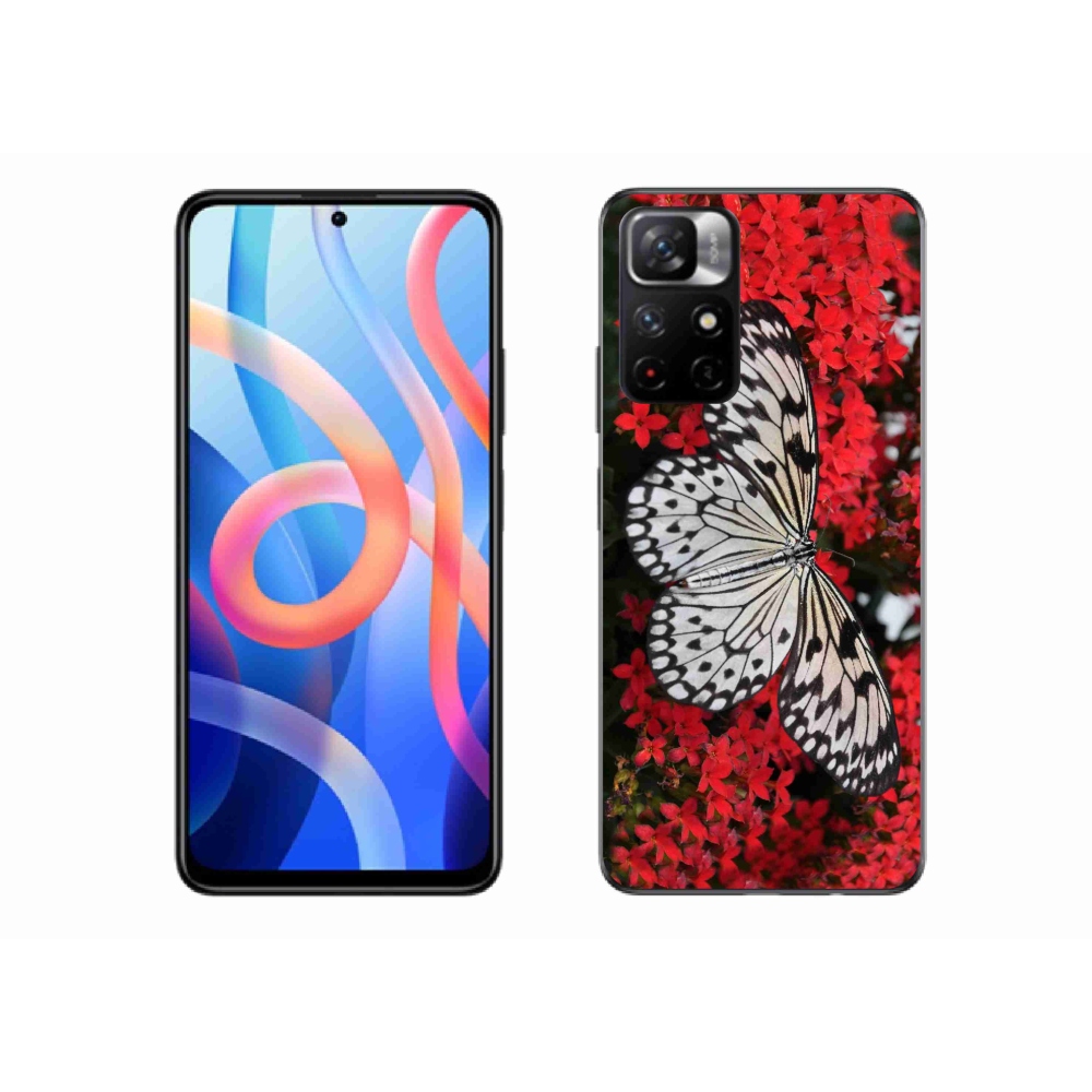 Gélový kryt mmCase na Xiaomi Poco M4 Pro 5G - čiernobiely motýľ 1