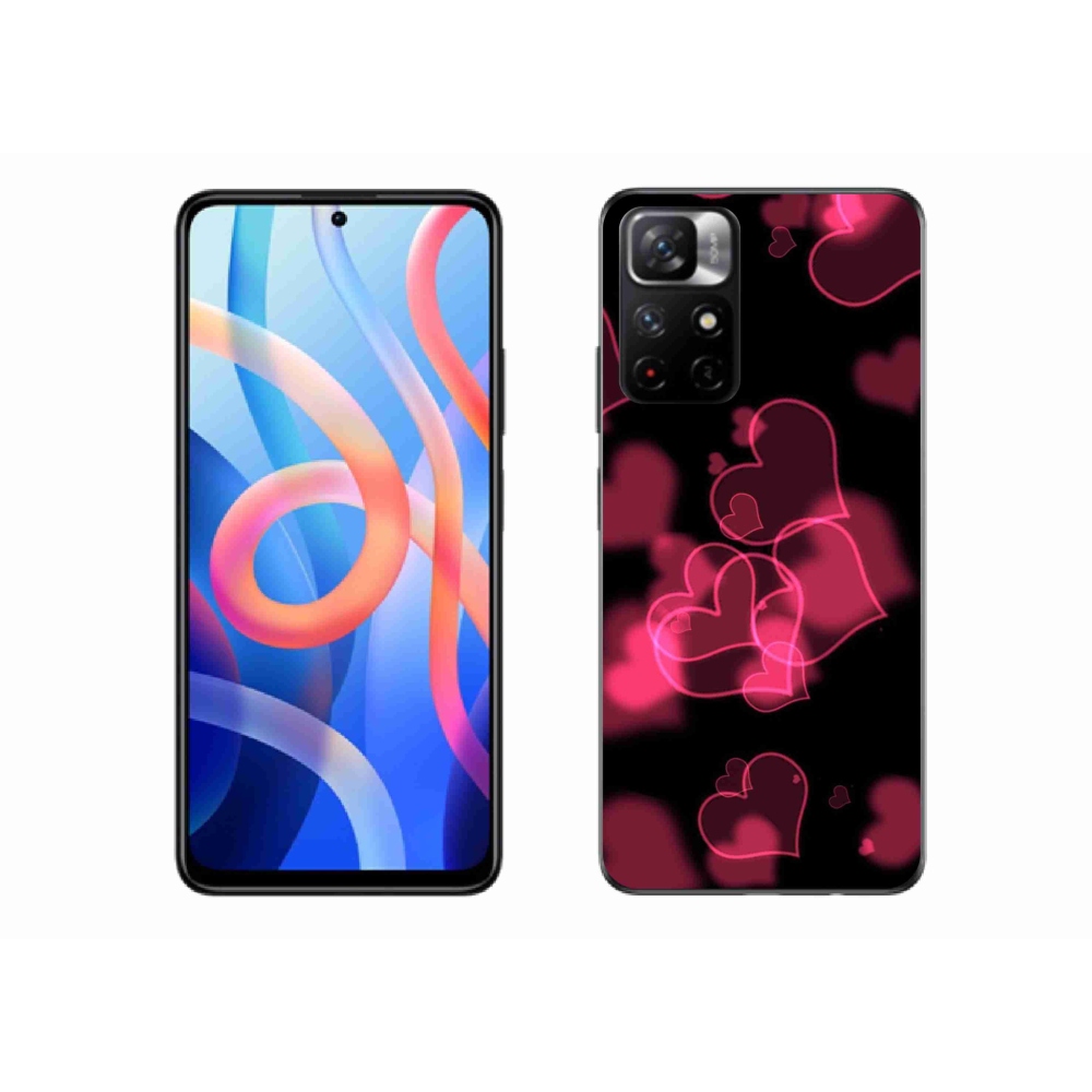 Gélový kryt mmCase na Xiaomi Poco M4 Pro 5G - červená srdiečka