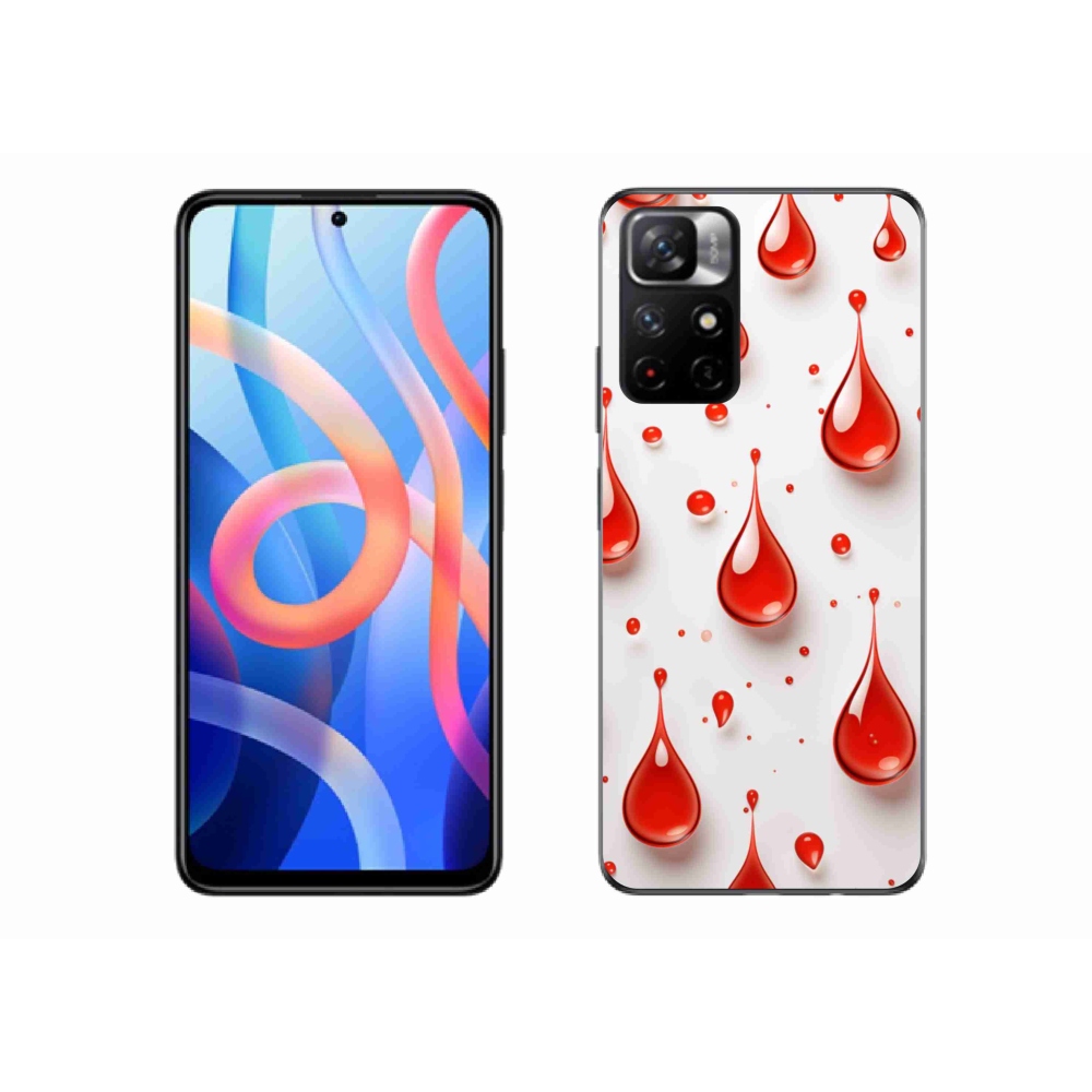 Gélový kryt mmCase na Xiaomi Poco M4 Pro 5G - červené kvapky