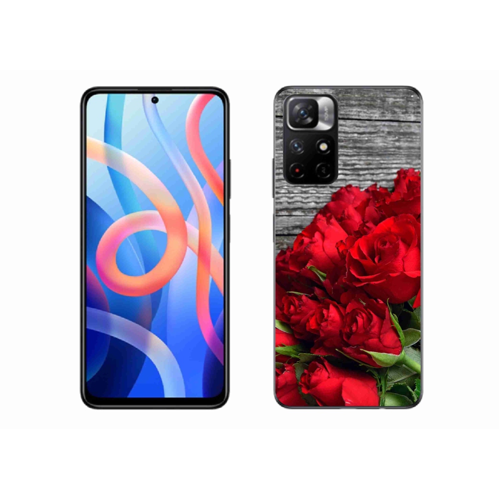 Gélový kryt mmCase na Xiaomi Poco M4 Pro 5G - červené ruže