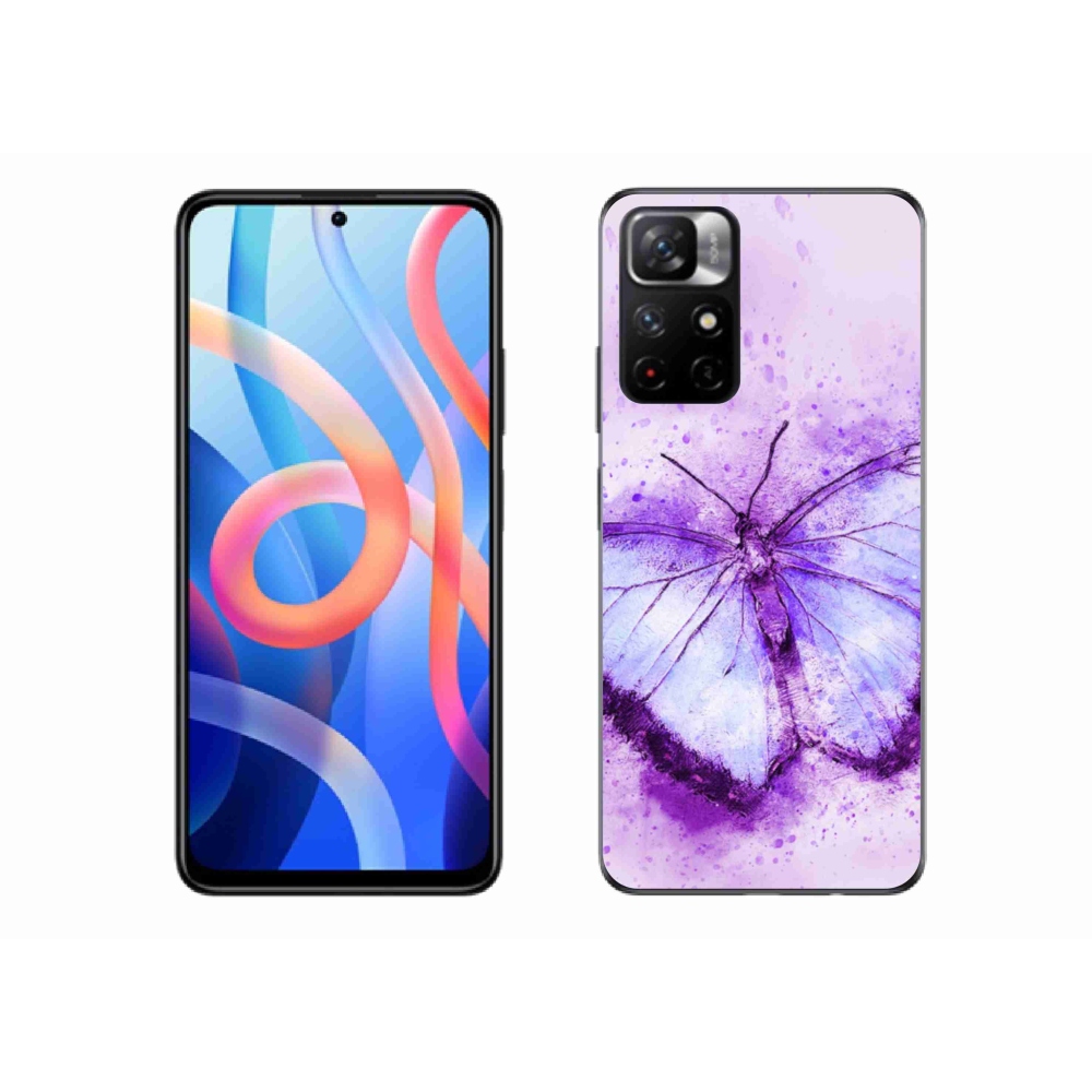 Gélový kryt mmCase na Xiaomi Poco M4 Pro 5G - fialový motýľ