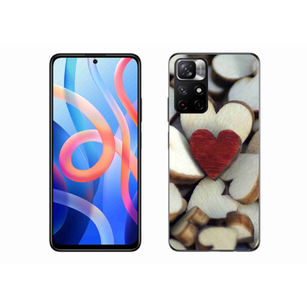 Gélový kryt mmCase na Xiaomi Poco M4 Pro 5G - gravírované červené srdce