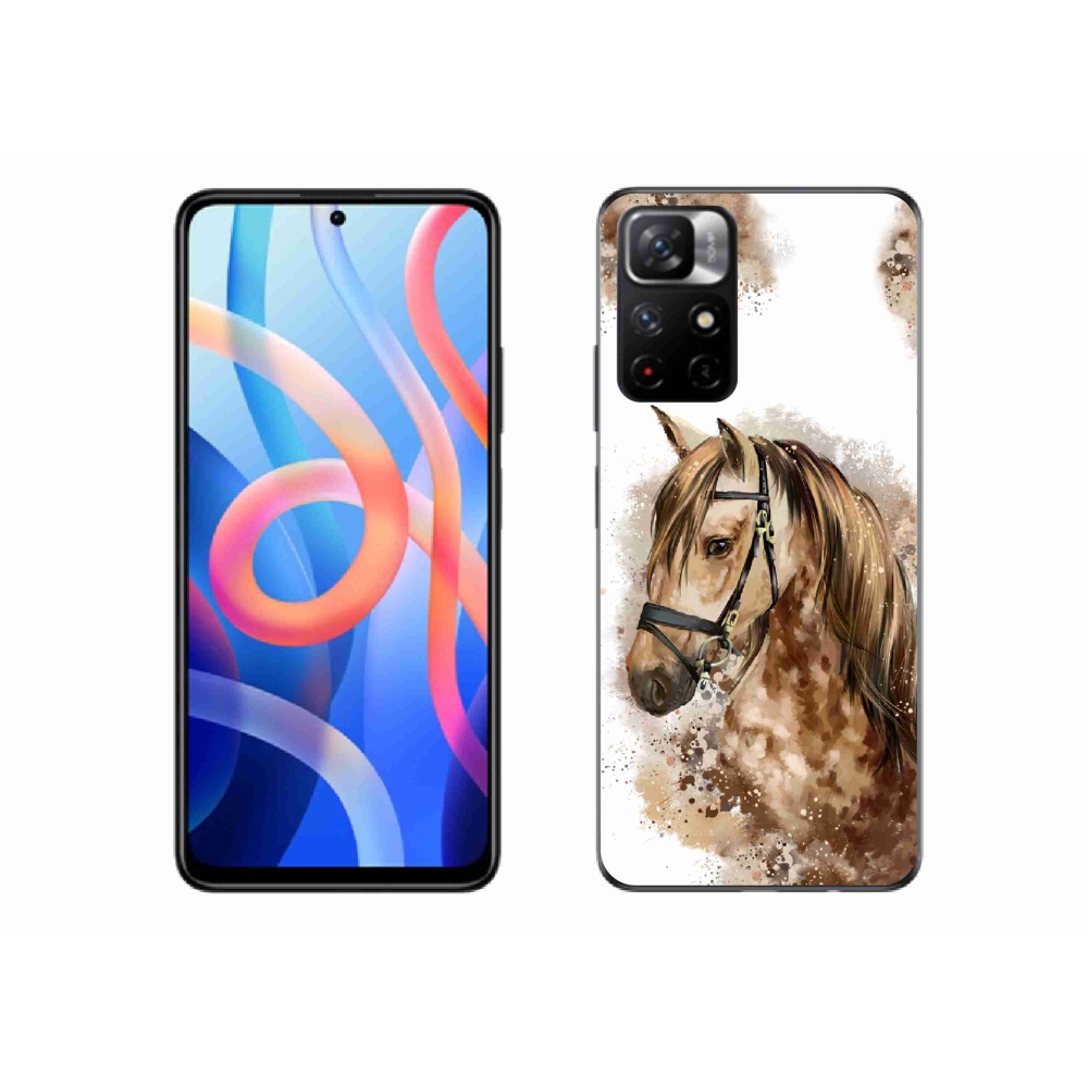 Gélový kryt mmCase na Xiaomi Poco M4 Pro 5G - hnedý kreslený kôň