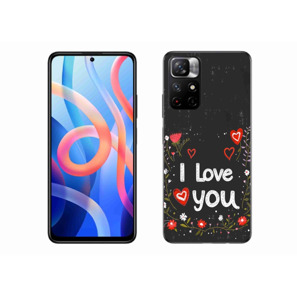 Gélový kryt mmCase na Xiaomi Poco M4 Pro 5G - I love you čierne pozadie