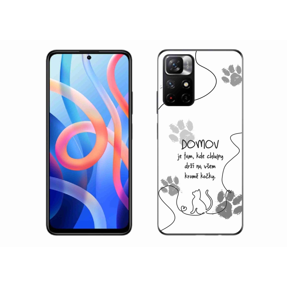Gélový kryt mmCase na Xiaomi Poco M4 Pro 5G - mačacie motív biele pozadie