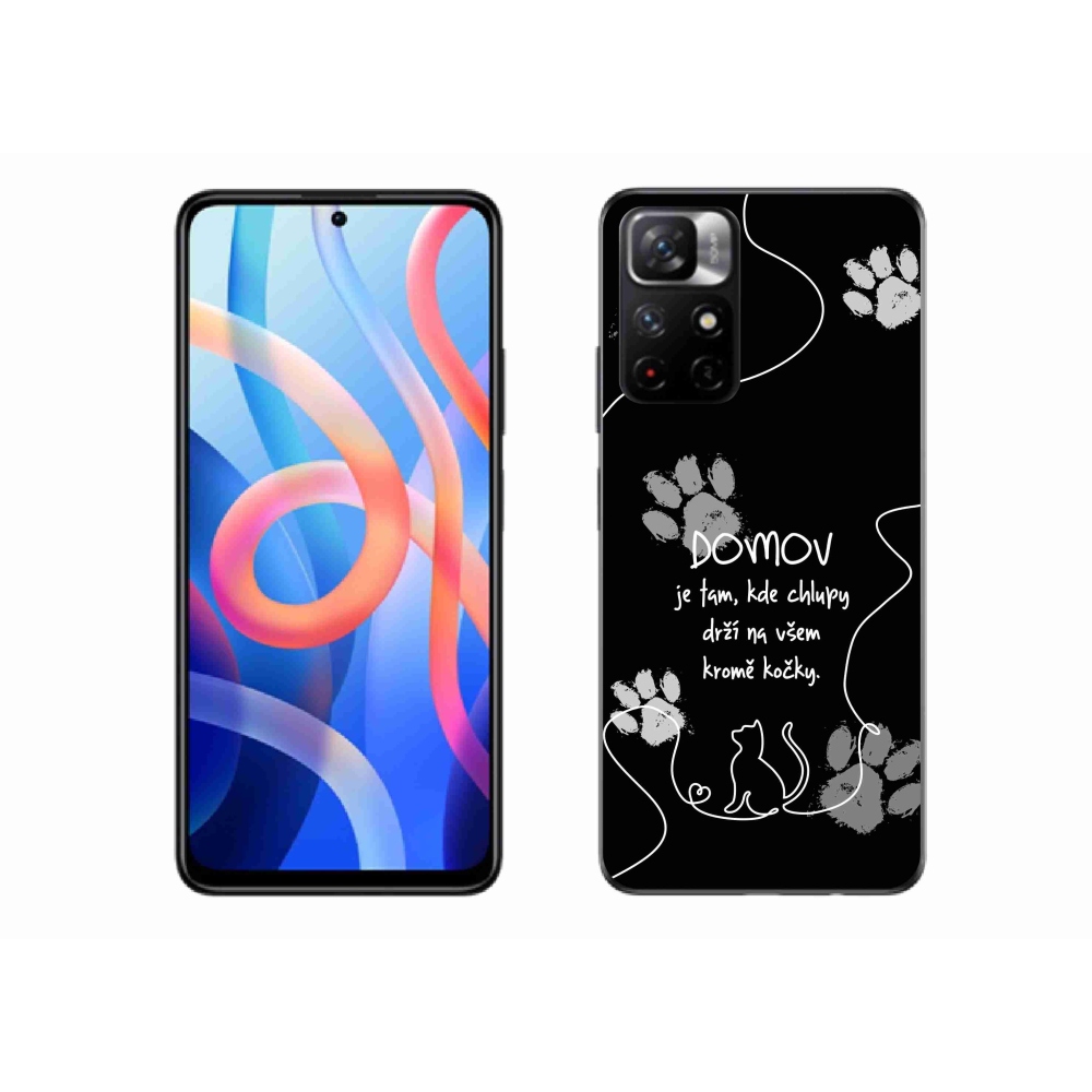 Gélový kryt mmCase na Xiaomi Poco M4 Pro 5G - mačacie motív čierne pozadie