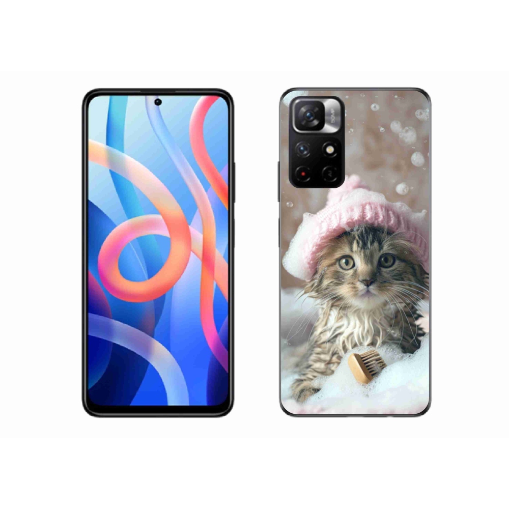 Gélový kryt mmCase na Xiaomi Poco M4 Pro 5G - mačiatko a kúpeľ