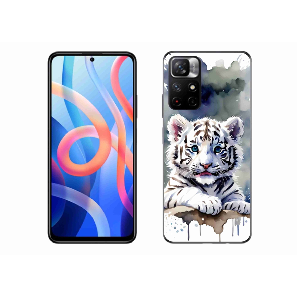 Gélový kryt mmCase na Xiaomi Poco M4 Pro 5G - mláďa bieleho tigra
