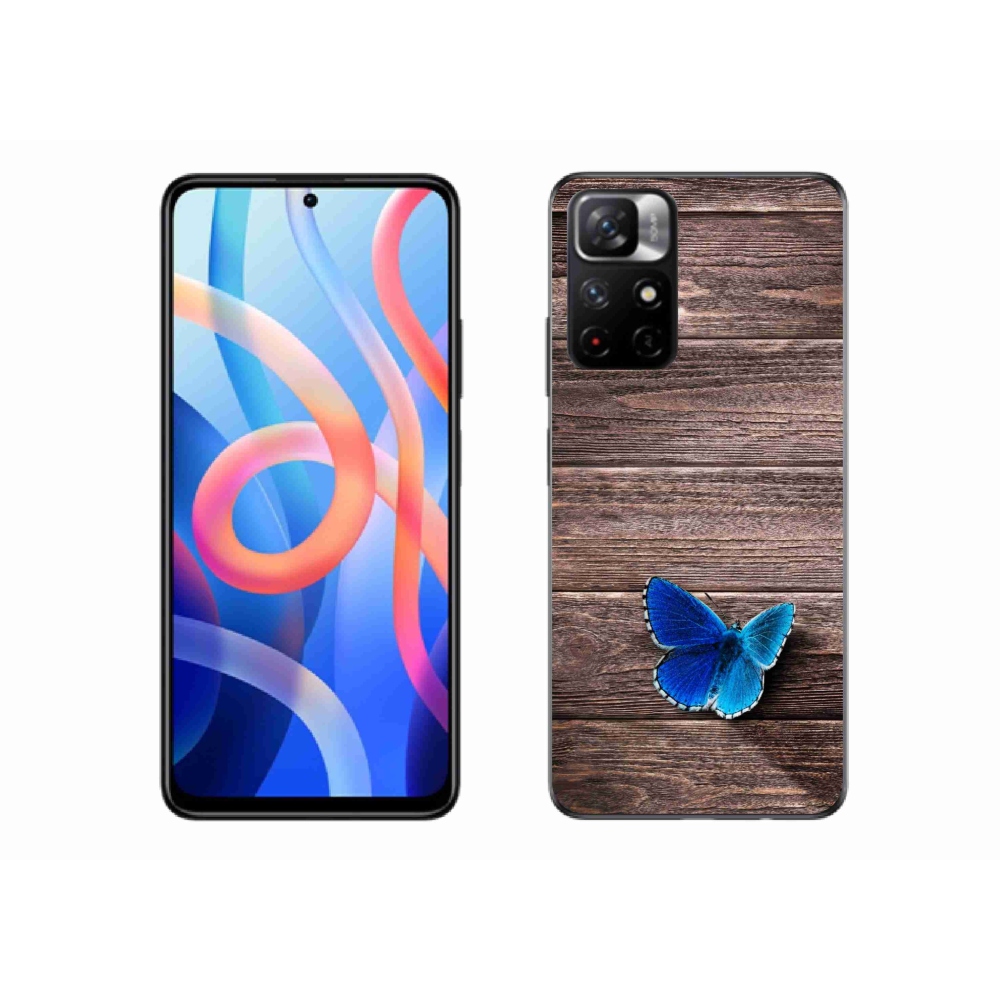 Gélový kryt mmCase na Xiaomi Poco M4 Pro 5G - modrý motýľ 1