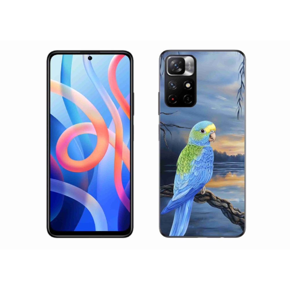 Gélový kryt mmCase na Xiaomi Poco M4 Pro 5G - modrý papagáj