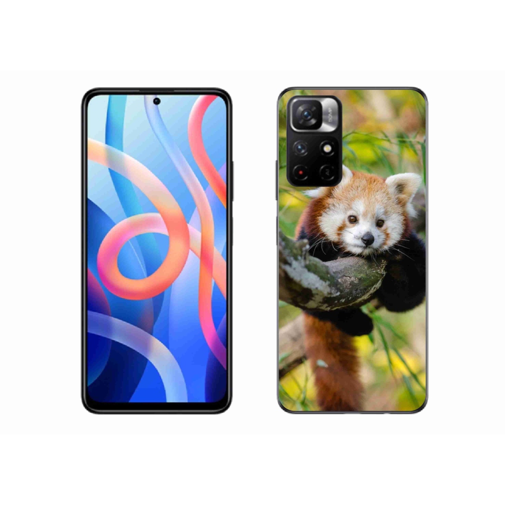 Gélový kryt mmCase na Xiaomi Poco M4 Pro 5G - panda červená